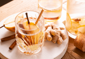 Jus de poire, gingembre et cannelle